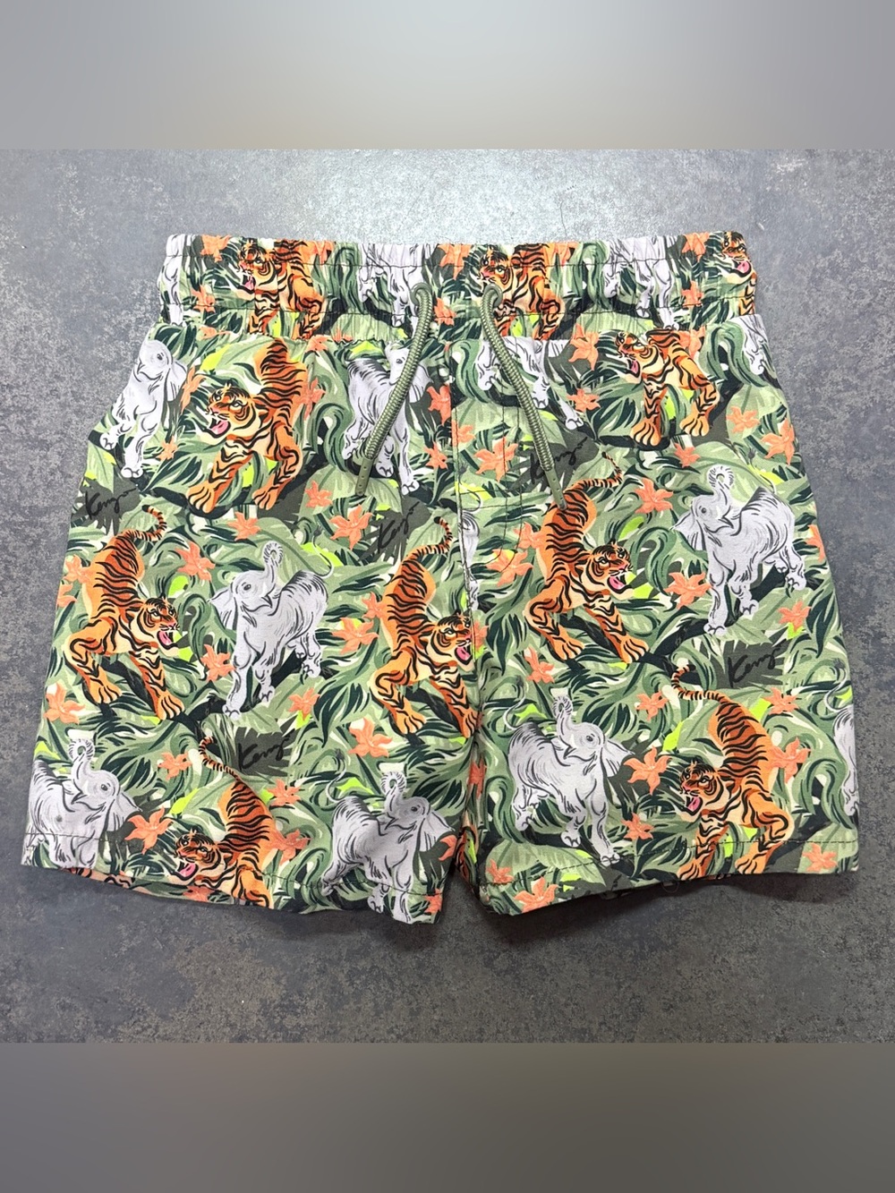 Kenzo Kids Jungle Tiger Elephant Swim Trunks Size 3